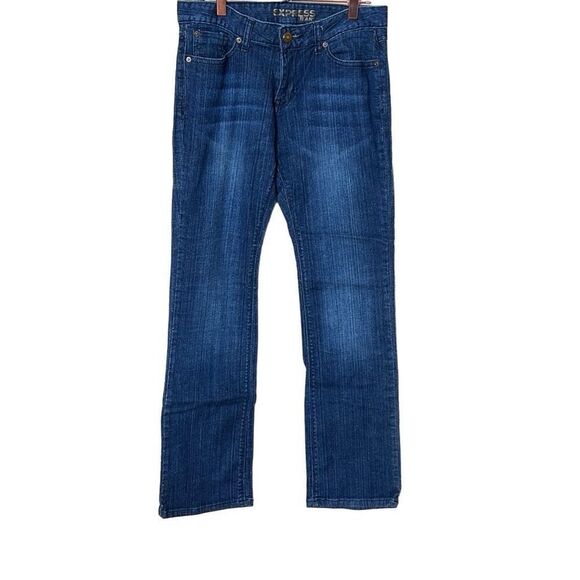 Express Straight Leg Dark Wash Jeans - Picture 1 of 9